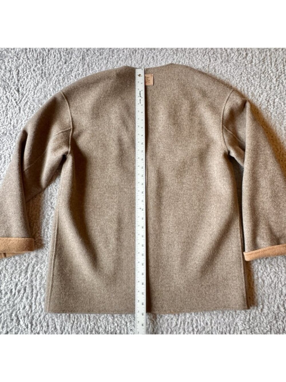 EP YAYING Yak Wool Cashmere Double-Sided Wool Coat Size US Size L - Retail $620 - Picture 14 of 16